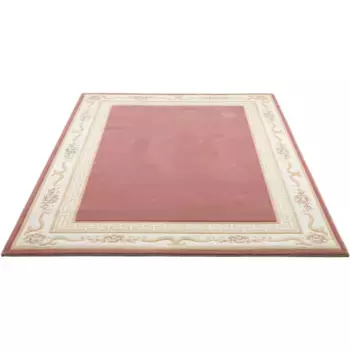 Ковер THEKO шерстяной "Pelinia 7745", прямоугольный, высота 12 мм, короткий ворс, однотонный, с каймой, чистая шерсть, цвет rosenholz