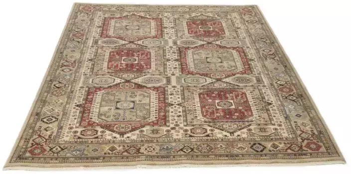 Ковер THEKO шерстяной "Saharna 7275", прямоугольный, чистая шерсть, восточный вид, с бахромой 120х150 см, бежевый