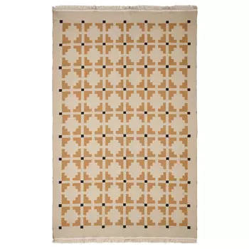 Ковер тканый Ikea Telegraflinje, 200х300 желтый/бежевый