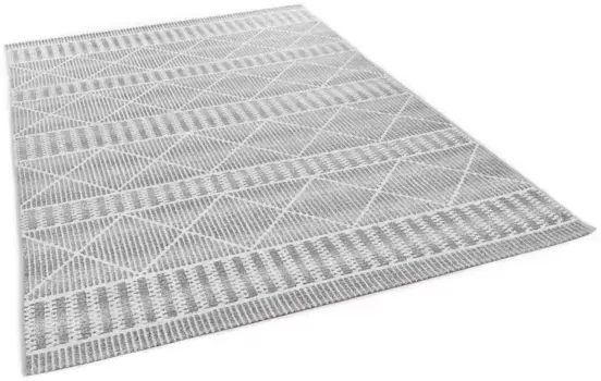 Ковер TOM TAILOR HOME "Funky Outdoor Geometric", прямоугольный, плоского плетения, современный ромбовидный дизайн, подходит для улицы и гостиной 60х100 см, цвет natur
