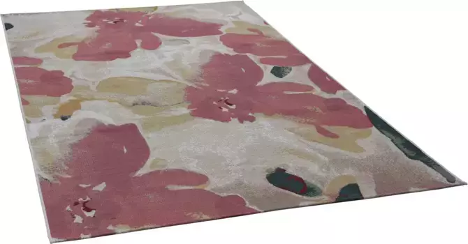 Ковер TOM TAILOR HOME "Garden Blossom", прямоугольный, плоского плетения, современный цветочный дизайн, подходит для использования внутри и снаружи помещений 123х180 см, цвет ros