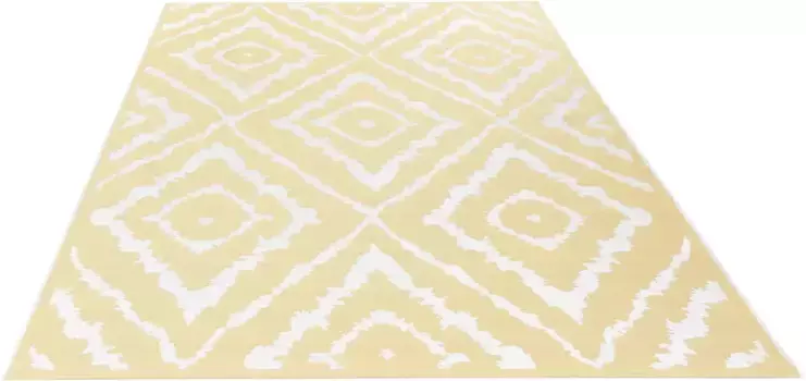 Ковер TOM TAILOR HOME "Garden Pattern", прямоугольный, плоского плетения, современный ромбовидный дизайн, подходит для использования внутри и снаружи помещений 70х120 см, цвет gelb