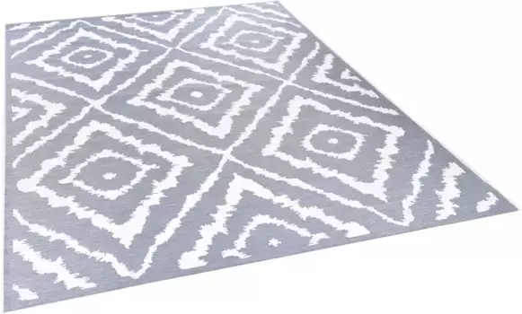 Ковер TOM TAILOR HOME "Garden Pattern", прямоугольный, плоского плетения, современный ромбовидный дизайн, подходит для использования внутри и снаружи помещений 160х230 см, синий