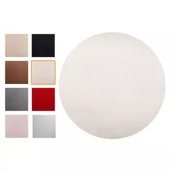 Ковер ULTRA SOFT, моющийся, ковер с коротким ворсом для гостиной, мягкий ковер, пушистый ковер, имитация плюша, нескользящий, однотонный, кремовый, круглый 120см Bailena, бежевый