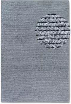 Ковер Villeroy & Boch "Francois", прямоугольный, ручная работа, шерсть, натуральный, гостиная, спальня, бохо, Сканди 60х90 см, цвет Silber