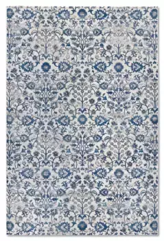 Ковер Villeroy & Boch "Эрнест", прямоугольный, восточный, гостиная, спальня, классический, короткий ворс, мягкий 80х240 см, кремовый/синий