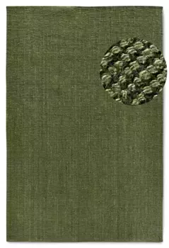 Ковер Villeroy & Boch "Розали", прямоугольный, джут, натуральный, гостиная, столовая, спальня, прихожая, модерн, бохо 120х170 см, цвет Dschungelgrn