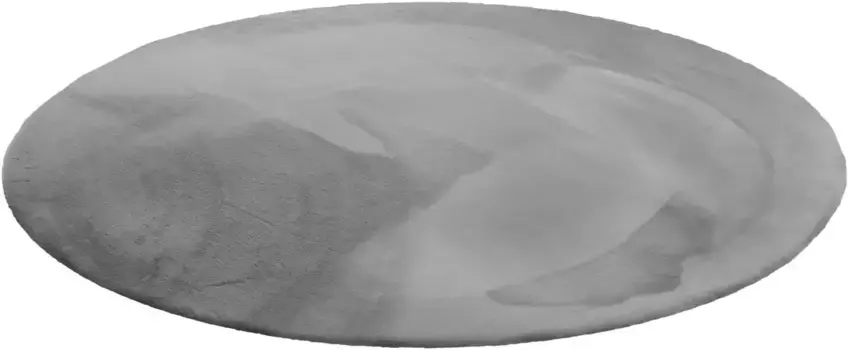 Ковер Wecon home Basics мохнатый "Анна", круглый, гостиная, спальня, имитация меха, очень мягкий и пушистый, однотонный 150 см, серый