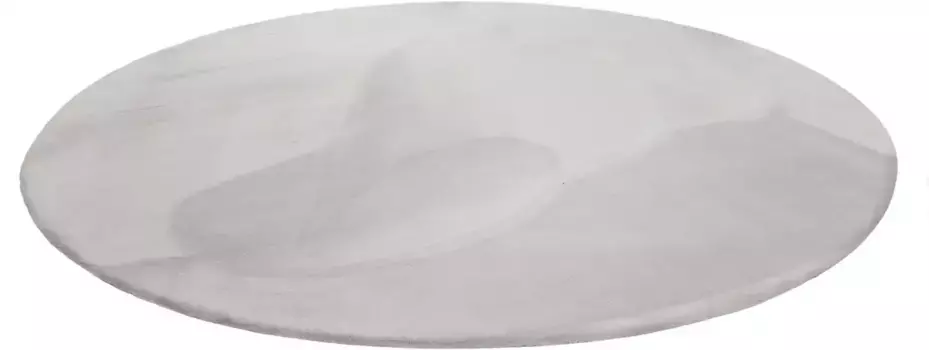 Ковер Wecon home Basics мохнатый "Анна", круглый, гостиная, спальня, имитация меха, очень мягкий и пушистый, однотонный 200 см, светло-серый