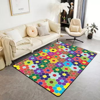 Ковер Yst StarfloWer, красный / желтый / синий