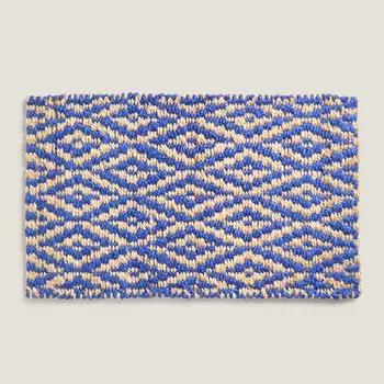 Ковер Zara Home Rectangular Geometric Design Doormat, синий/коричневый