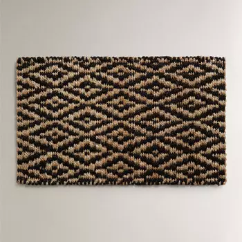 Ковер Zara Home Rectangular Geometric Design Doormat, черный/коричневый
