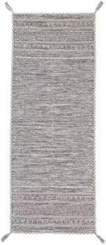 Ковердорожка "Келим Азизи", прямоугольный, хлопковый, двусторонний ковер с бахромой, гостиная Carpetfine 60х180 см, бежевый