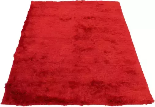 Коверизящный мохнатый ковер "Бриз", прямоугольный, особенно мягкий, с легким блеском, пряжа, гостиная Carpetfine 60х60 см, красный