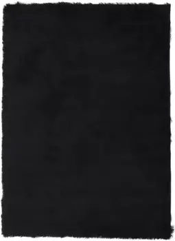 Коверизящный мохнатый ковер "Бриз", прямоугольный, особенно мягкий, с легким блеском, пряжа, гостиная Carpetfine 200х200 см, черный