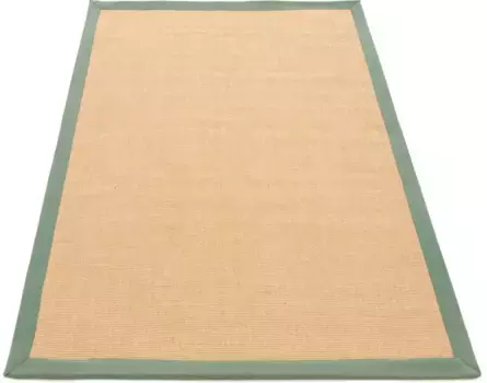 Коверизысканный ковер "Сизаль", прямоугольный, с цветной каймой, нескользящая изнанка Carpetfine 140х200 см, зеленый