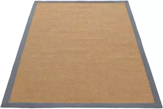 Коверизысканный ковер "Сизаль", прямоугольный, с цветной каймой, нескользящая изнанка Carpetfine 140х200 см, серый