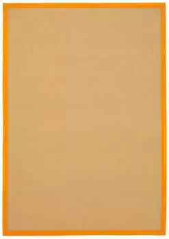 Коверизысканный ковер "Сизаль", прямоугольный, с цветной каймой, нескользящая изнанка Carpetfine 80х150 см, цвет orange