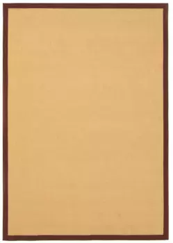 Коверизысканный ковер "Сизаль", прямоугольный, с цветной каймой, нескользящая изнанка Carpetfine 200х290 см, коричневый