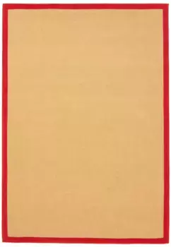Коверизысканный ковер "Сизаль", прямоугольный, с цветной каймой, нескользящая изнанка Carpetfine 200х290 см, красный