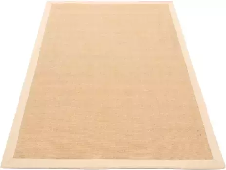 Коверизысканный ковер "Сизаль", прямоугольный, с цветной каймой, нескользящая изнанка Carpetfine 200х290 см, бежевый