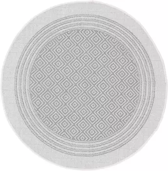 КоверКовер "Boho 103", круглый, прочный, плоского переплетения, имитация сизаля, устойчив к УФ-излучению, для открытой площадки Carpetfine 90 см, бежевый