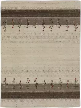 КоверКовер из тонкой шерсти "Gabbeh Loom Lori", прямоугольный, чистая шерсть, очень мягкий ворс, гостиная Carpetfine 70х140 см, коричневый