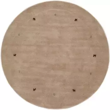 КоверКовер из тонкой шерсти "Gabbeh Uni", круглый, чистая шерсть, ручная работа, мотив животного Gabbeh, теплый комнатный климат, разные размеры Carpetfine 150 см, бежевый