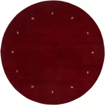 КоверКовер из тонкой шерсти "Gabbeh Uni", круглый, чистая шерсть, ручная работа, мотив животного Gabbeh, теплый комнатный климат, разные размеры Carpetfine 150 см, красный