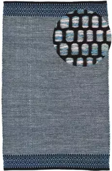 Коверковер "Kelim Mia", прямоугольный, двусторонний хлопковый ковер, гостиная Carpetfine 80х150 см, синий