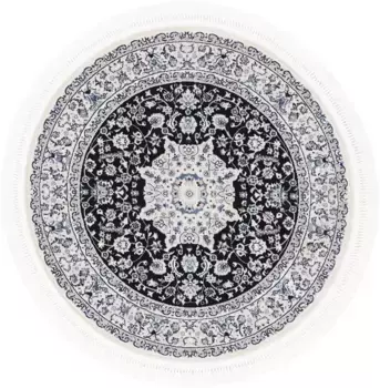 КоверКовер "Nain Diane", круглый, ковер с коротким ворсом, восточный вид Carpetfine 120 см, темно-синий