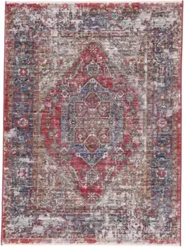 Коверковер "Phoenix Vintage", прямоугольный, винтажный вид, гостиная Carpetfine 140х200 см, красный