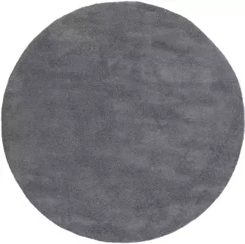 Коверковер "Шелковистый", круглый, ворсистый, длинный ворс, однотонный, особо мягкий, ручная работа Carpetfine 150 см, серый
