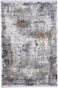 КоверКовер "Vintage Liyath", прямоугольный, с высоким содержанием вискозы, в винтажном стиле, для гостиной Carpetfine 200х250 см, черный