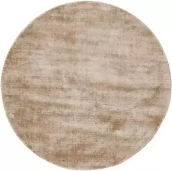 Коверковер "Вискозный ковер Ava", круглый, имитация шелка, легкий блеск, гостиная Carpetfine 80 см, бежевый