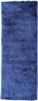 Ковертонкая дорожка "Бриз", прямоугольная, особенно мягкая, со слегка блестящей пряжей Carpetfine 80х300 см, синий