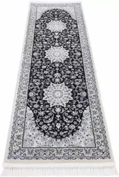 Ковертонкая дорожка "Nain Diane", прямоугольный ковер с коротким ворсом, восточный вид Carpetfine 75х200 см, темно-синий