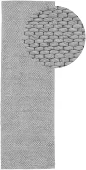 Ковертонкая дорожка "Sina", прямоугольный ковер ручной работы, чистая шерсть, в крапинку, ручная работа, мягкий и приятный Carpetfine 60х180 см, серый