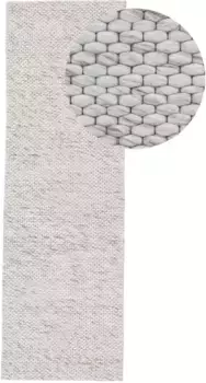 Ковертонкая дорожка "Sina", прямоугольный ковер ручной работы, чистая шерсть, в крапинку, ручная работа, мягкий и приятный Carpetfine 80х300 см, бежевый