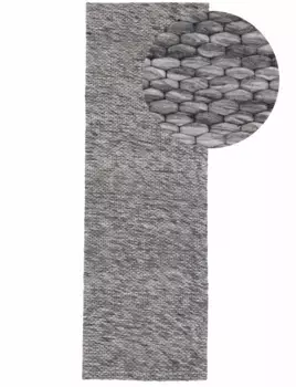 Ковертонкая дорожка "Sina", прямоугольный ковер ручной работы, чистая шерсть, в крапинку, ручная работа, мягкий и приятный Carpetfine 80х300 см, темно-серый