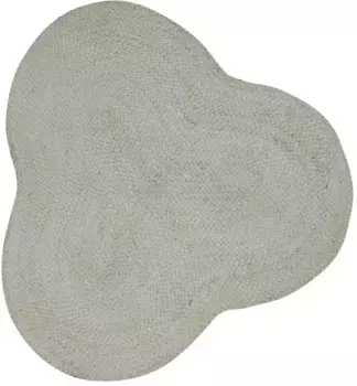 Ковертонкий ковер "джутовый ковер Alia", форма облака, соткан вручную из джута, натуральный ковер, особая форма синего цвета, стиль бохо, однотонный Carpetfine 120х120 см, цвет Creme