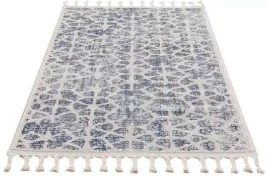 Ковёр дорожка City "Art 1271", прямоугольный, короткий ворс, с нитями основы, узор "Сканди", идеален для прихожих и прихожих Carpet City 80х300 см, синий