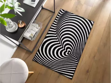 Коврик 75х120 см, черно-белый