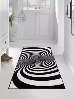 Коврик 75х190 см, черно-белый