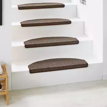 Коврик Andiamo "Касабланка", полукруглый, однотонный, самоклеящийся, прочный, в одном наборе 15 шт 65х28 см, коричневый