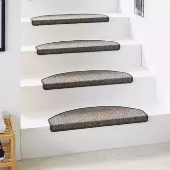 Коврик Andiamo "Skagen", полукруглый, крапчатый, самоклеящийся, износостойкий, в одном наборе 15 шт 65х28 см, серый/бежевый