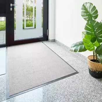 Коврик для дома "Эмиль", прямоугольный, грязеулавливающий коврик, однотонный, нескользящий, легко чистится My home 80х120 см, цвет silber