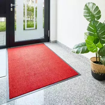 Коврик для дома "Эмиль", прямоугольный, грязеулавливающий коврик, однотонный, нескользящий, легко чистится My home 60х180 см, красный