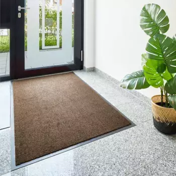Коврик для дома "Эмиль", прямоугольный, грязеулавливающий коврик, однотонный, нескользящий, легко чистится My home 60х90 см, коричневый