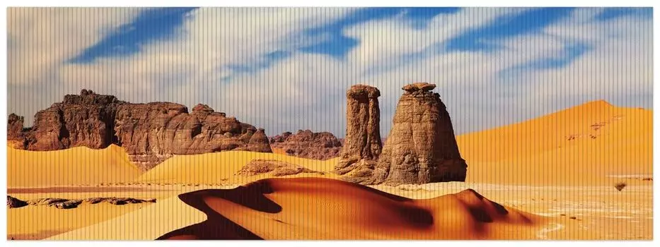 Коврик для душа Wallario, нескользящий коврик, коврик для ванной, коврик для ног, камни и песок в пустыне Сахара, размер ок. 180 х 65 см, коричневый